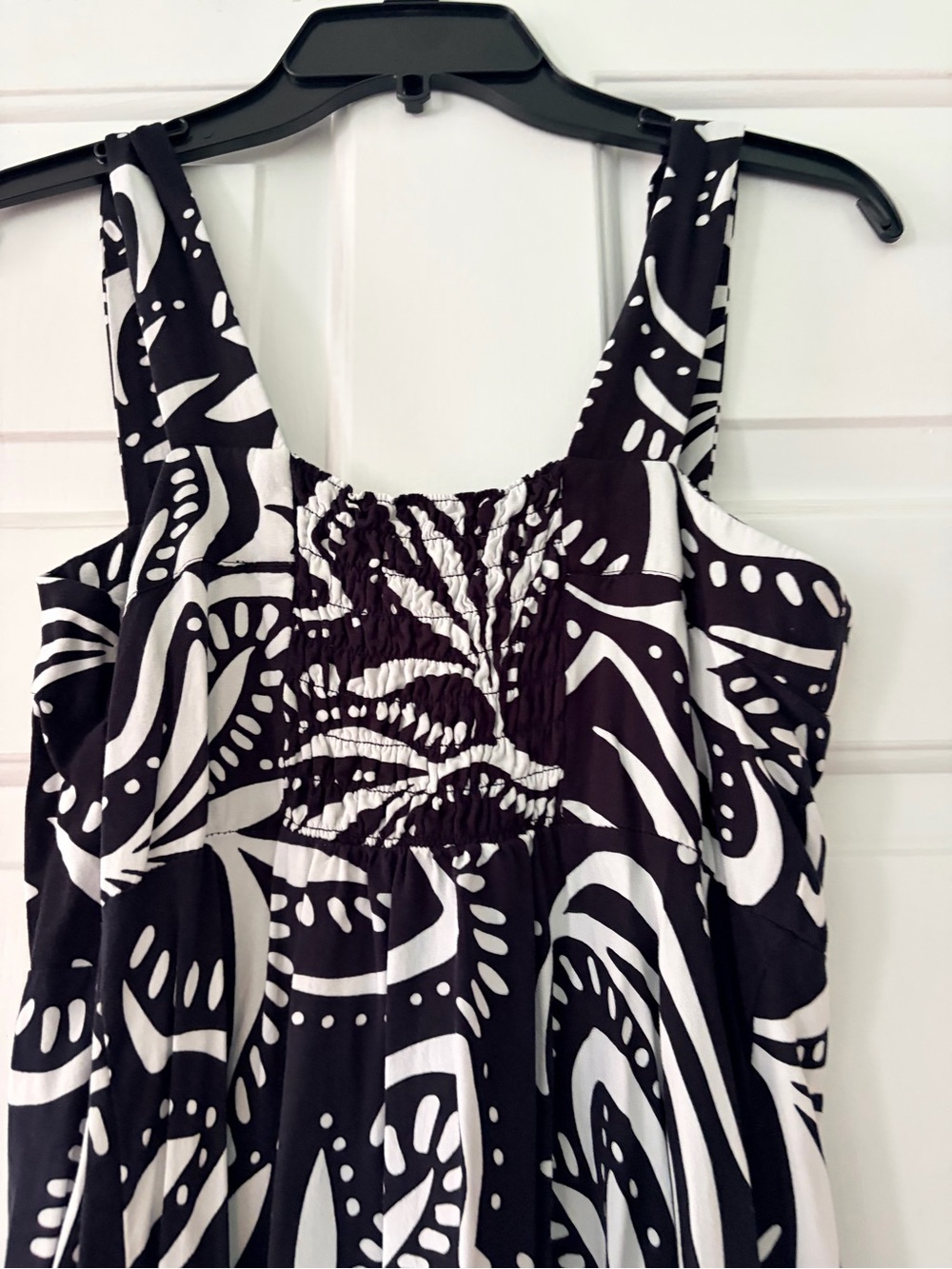 Vince Camuto Black and White Abstract Print Dress